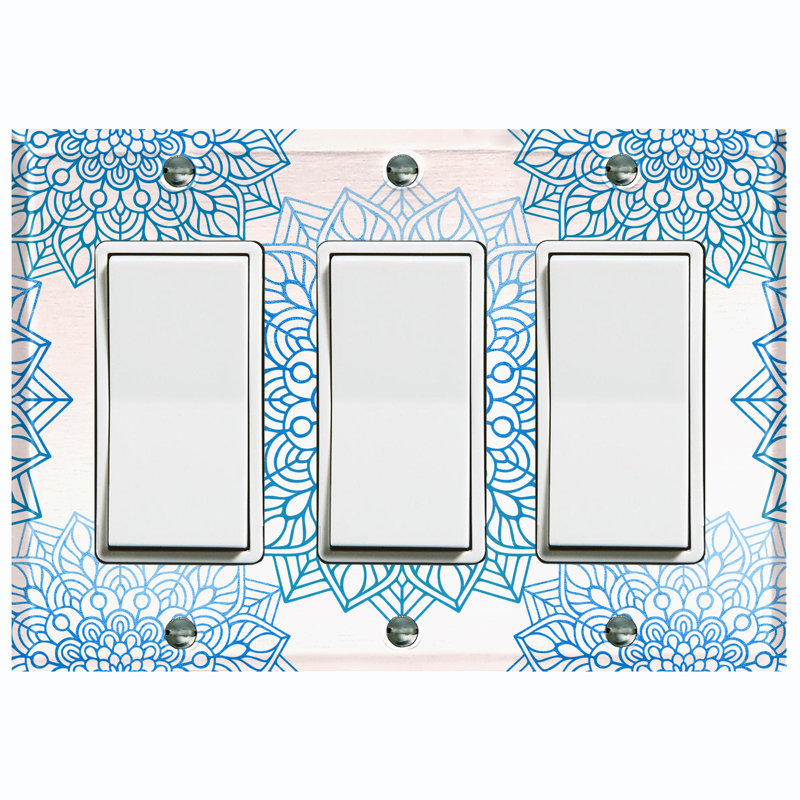Patterned 3 - Gang Toggle Light Switch Standard Wall Plate