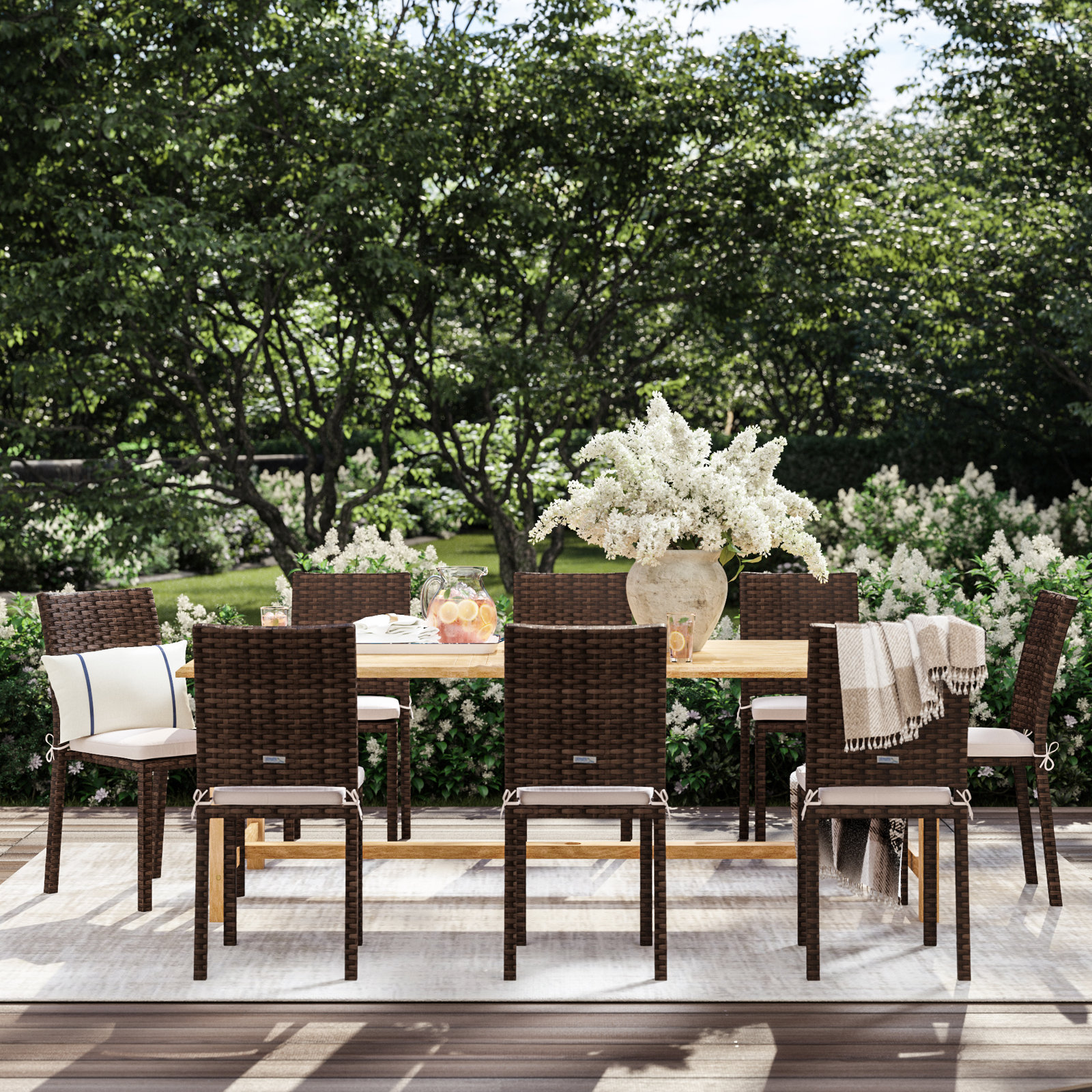 Brote 87" Teak Patio Dining Set