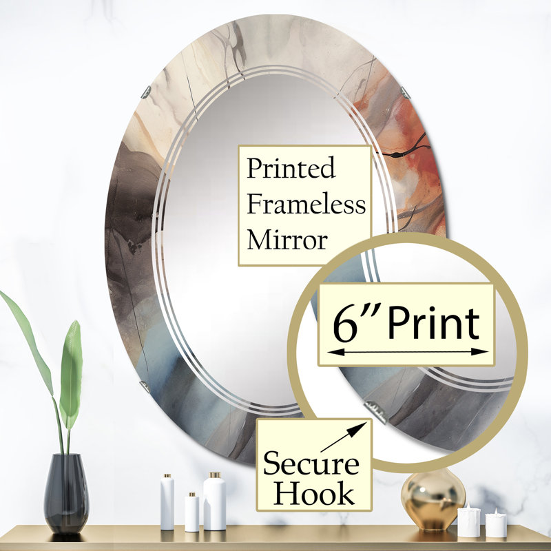 Stittville - Miroir mural moderne ovale, 36 po x 24 po