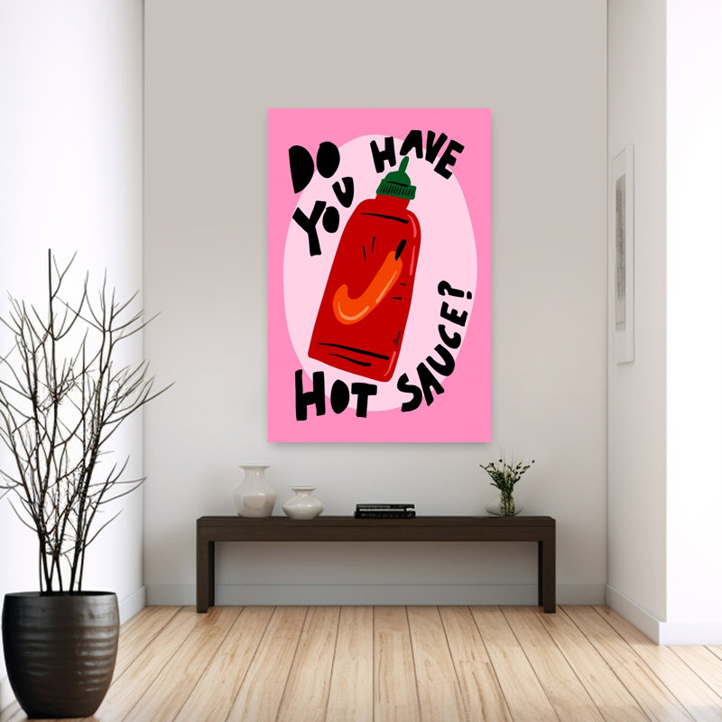 «Hot Sauce», art mural moderne et vibrant, H 60 po x l 40 po