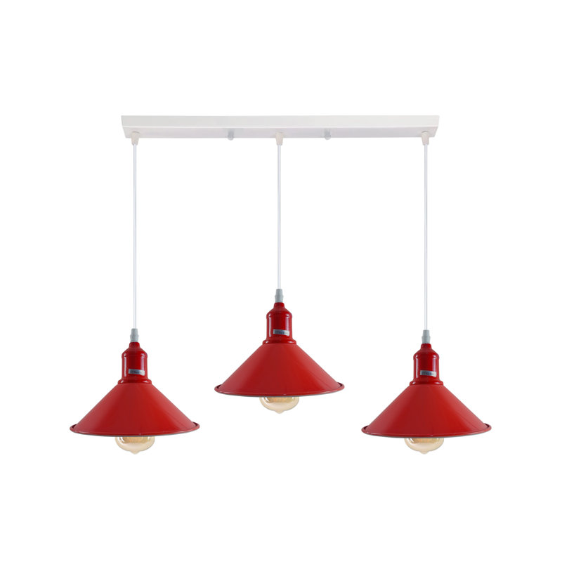 Dutcher 3 - Light Silver Kitchen Island Pendant, Yes, Red