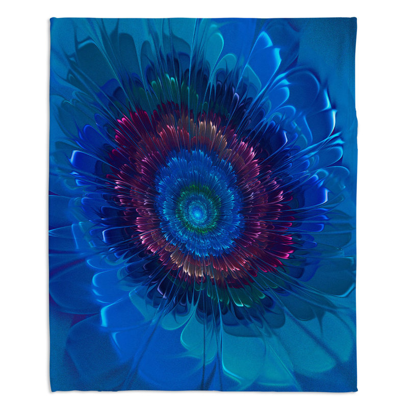  Jeté Rainbow Levels, l 51 po x L 60 po, Bleu / Mauve