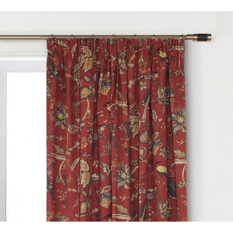 Powis Pencil Pleat Room Darkening Curtain, 114cm Width x 137cm Drop, Terracotta