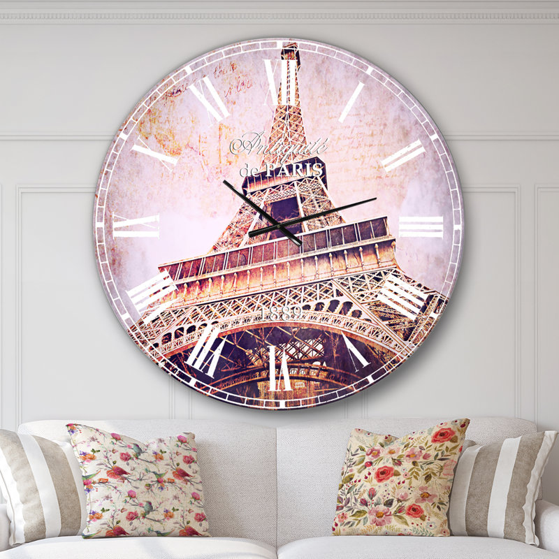 Horloge murale Paris, Tour Eiffel, Paris, Surdimensionné