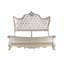 Lit standard en bois massif Monique avec tête de lit tapissier couleur champagne-93235301
