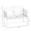 Banc de jardin extérieur en métal de 109 cm avec accoudoirs, style antique à volutes, pour terrasse ou piscine, blanc crème