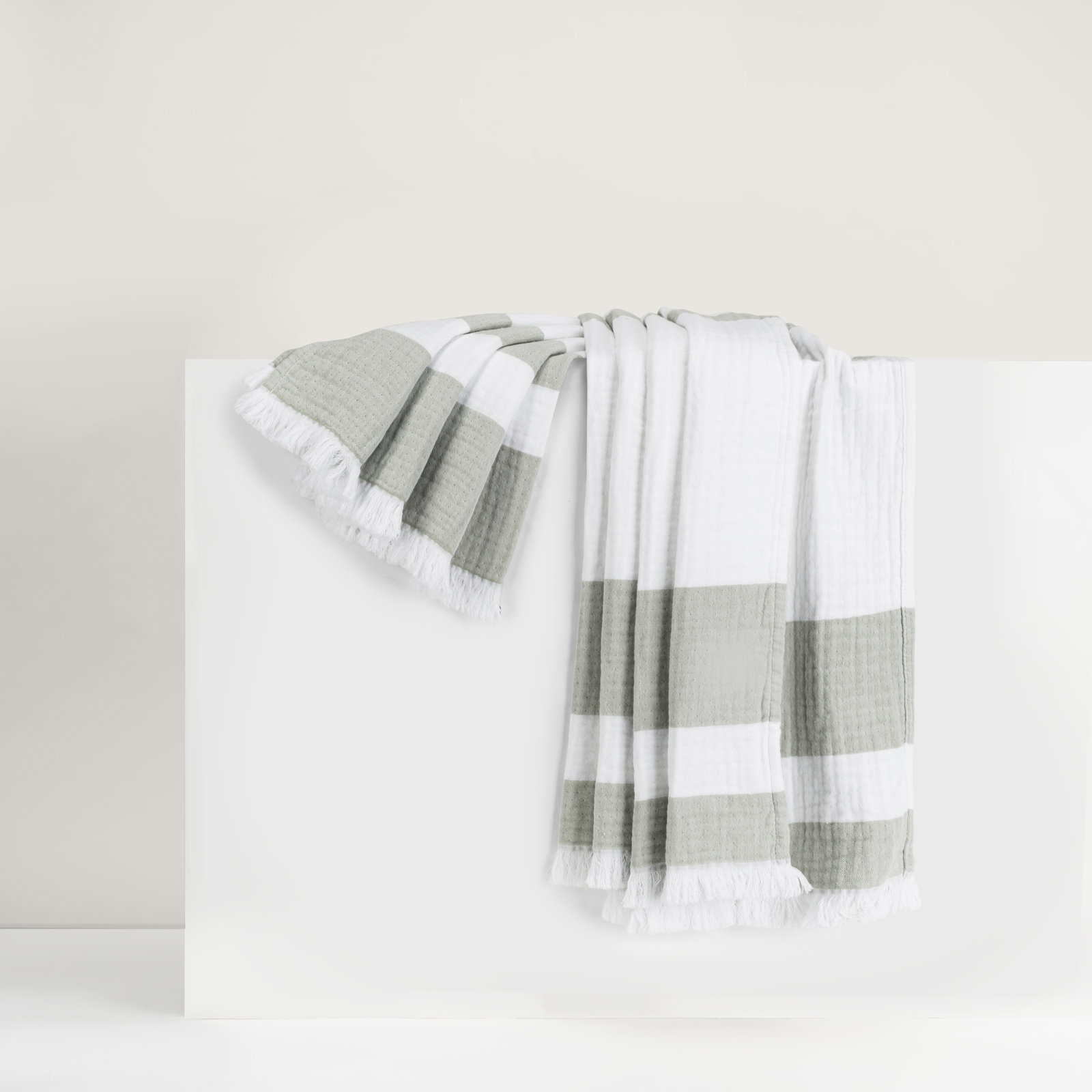 San Marino Cotton Throw Blanket, Sage