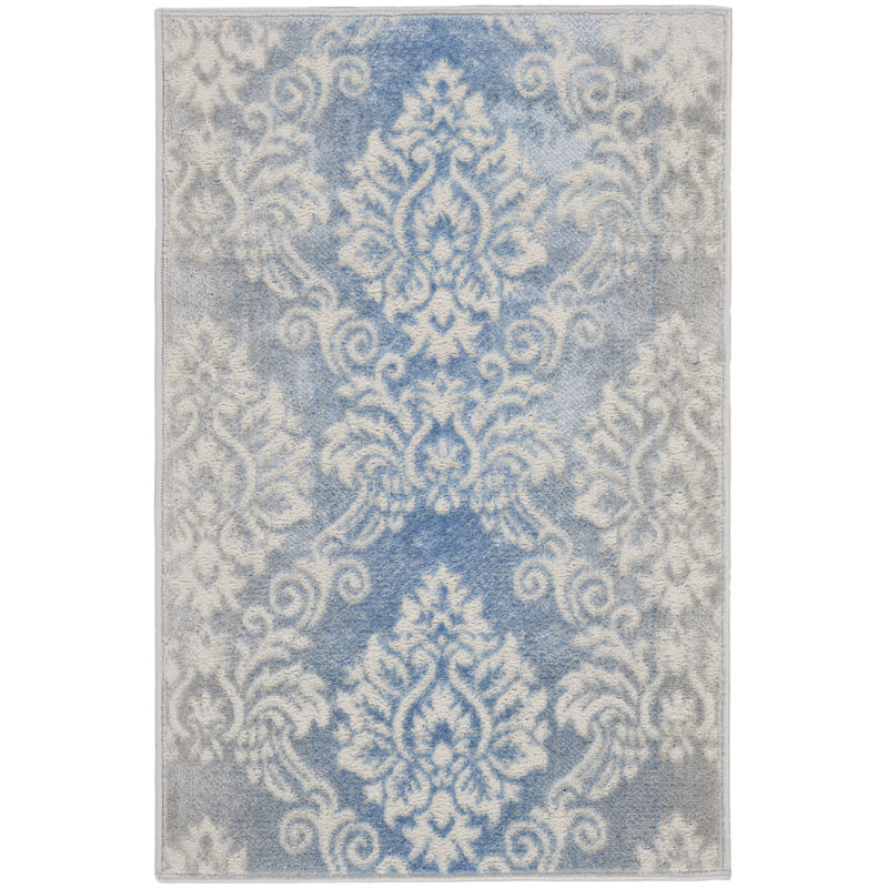 Gricell Damask Indoor Rug, Rectangle 2' x 3'