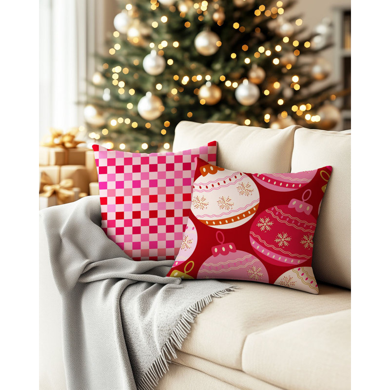 Miti Christmas Cushion Cover Set (2 Pieces), 16.9 x 16.9 Inches | 50% Cotton / 50% Polyester, Machine Washable at 86°F | Ironable, No Filling | Perfect Holiday Decor for Cozy Living Spaces and Festive Touch