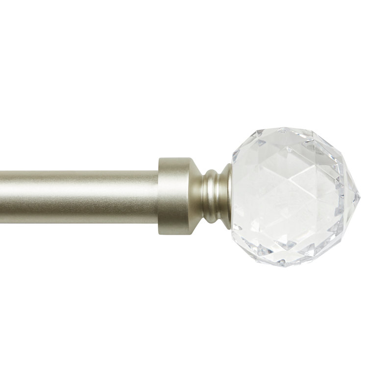 Ensemble de tringle à rideaux et fleuron EXCLUSIVE, Argent, 84" – 120"
