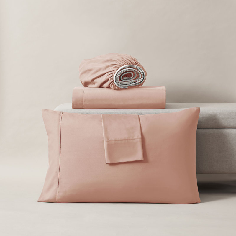 Luxury Collection Classic Smooth Thread Sheet Set, Komodo Peach, Split King