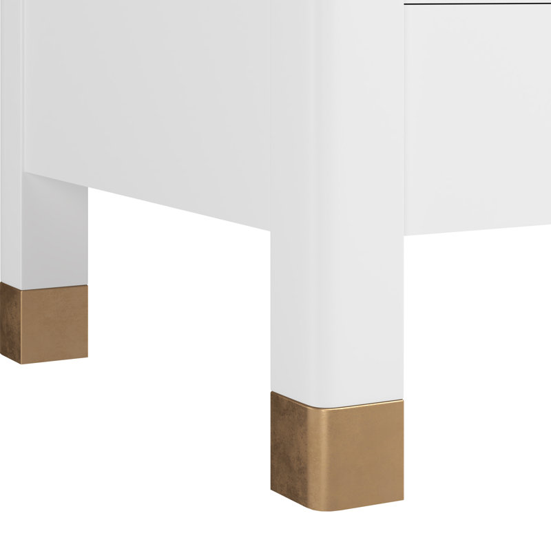 Eave Bedside Table | Darkened Sage, White