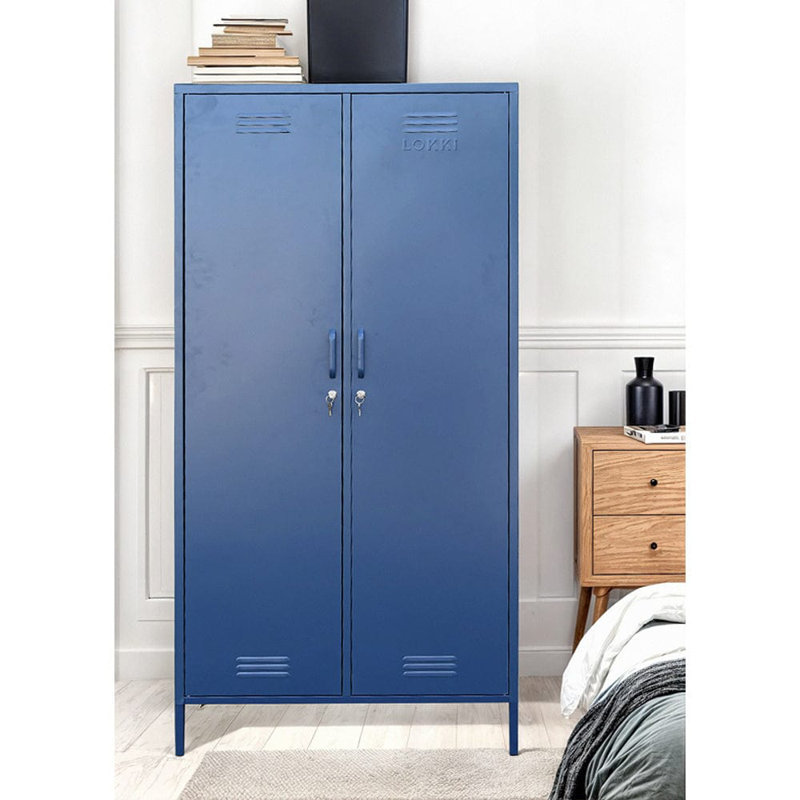 Nikeria 2 Door Steel Wardrobe, Navy