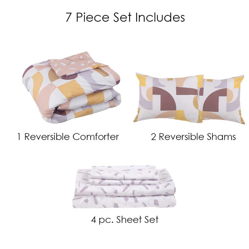 Ensemble d'édredon en polyester , Édredon double et 6 pièces supplémentaires