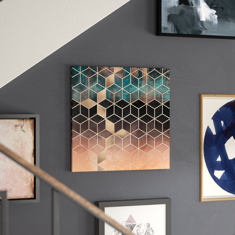 « dégradé rêve cubes », impression sur toile, H 12 po x l 12 po x P 0,75 po