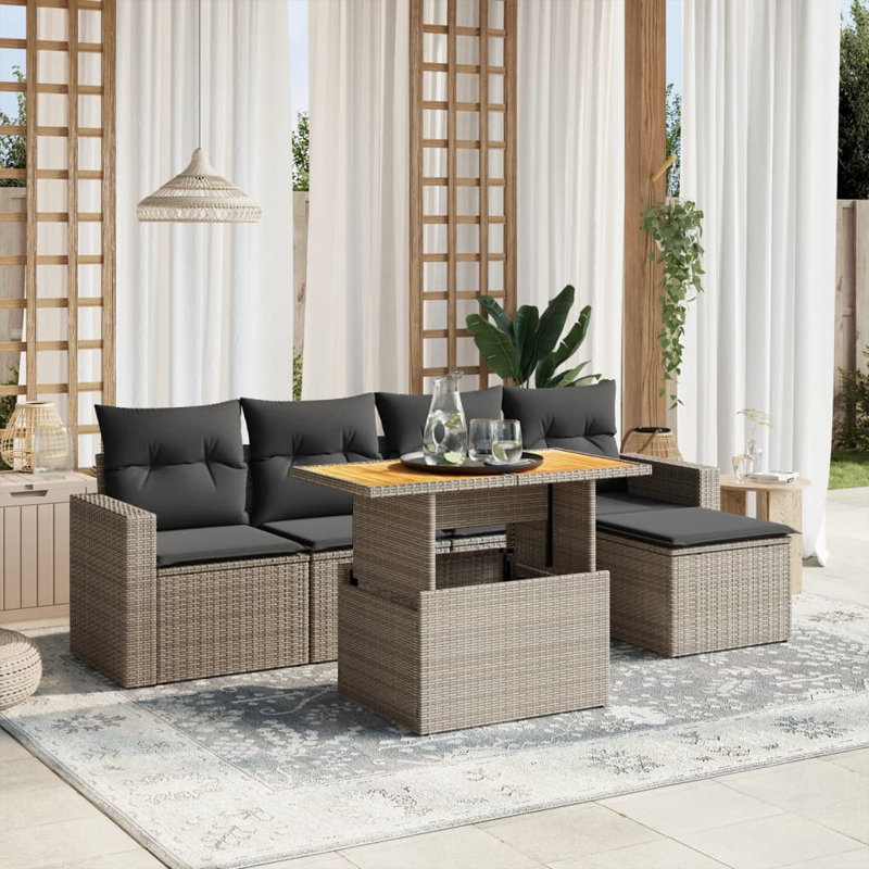 Ensemble de canapé de jardin Vidaxl gris