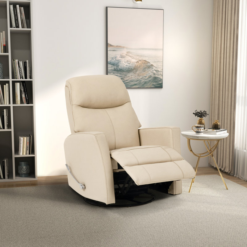 Fauteuil inclinable et pivotant en cuir Harlow