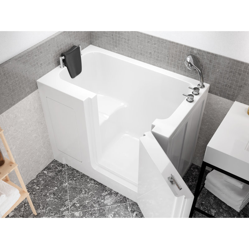 Therapeutic Tubs 27 in. x 47 in. Right Drain Quick Fill Walk-In Soaking Tub in White