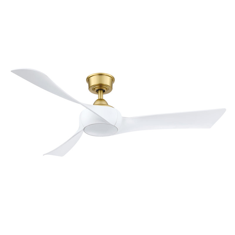 Wrap Custom 52 inch Indoor/Outdoor Ceiling Fan - Matte Greige with Weathered Wood blades