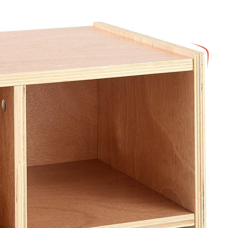 3-Section Kids Coat Locker, Wooden Toddler Cubby Storage Organizer with 6 Hooks & Non-Slip Mat, Modern Kid Coat Cubbies with 6 Small Open Storage Boxes for Home, Kindergarten, Daycare, Natural
