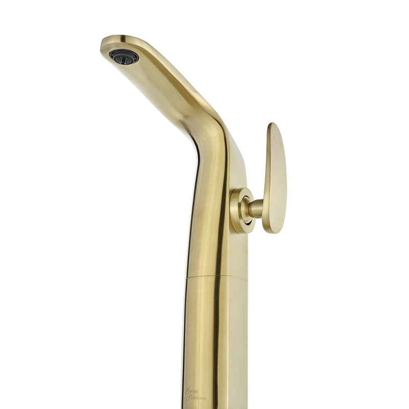 Château Single Hole, Single-Handle, High Arc Bathroom Faucet, Brushed Gold