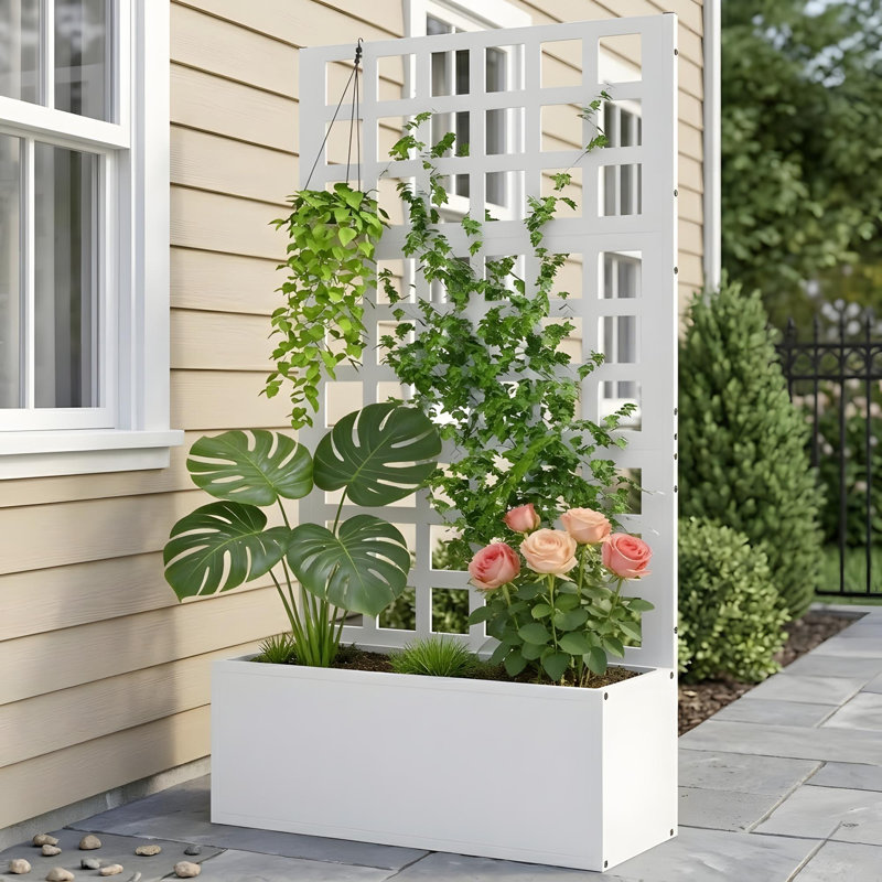 Élégant support à fleurs, Blanc