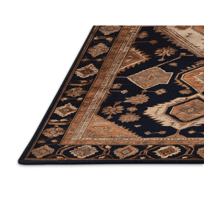 Machine Washable Persian Brown Area Rug, Square 8'