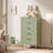 Fluted 5 Drawer Storage Dresser, Tall Modern Chest With Ample Deep Drawers And Wide Top, Wooden Organizer For Living Room, Hallway, And Kids Room-1607879932