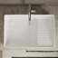 Lavabo vasque de salle de bain carré en céramique blanche 24 po x 15 po Perch