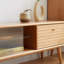 North American A-Grade Solid Beech TV Cabinet With Chinese Changhong Glass Doors And Two Drawer Storage Space
