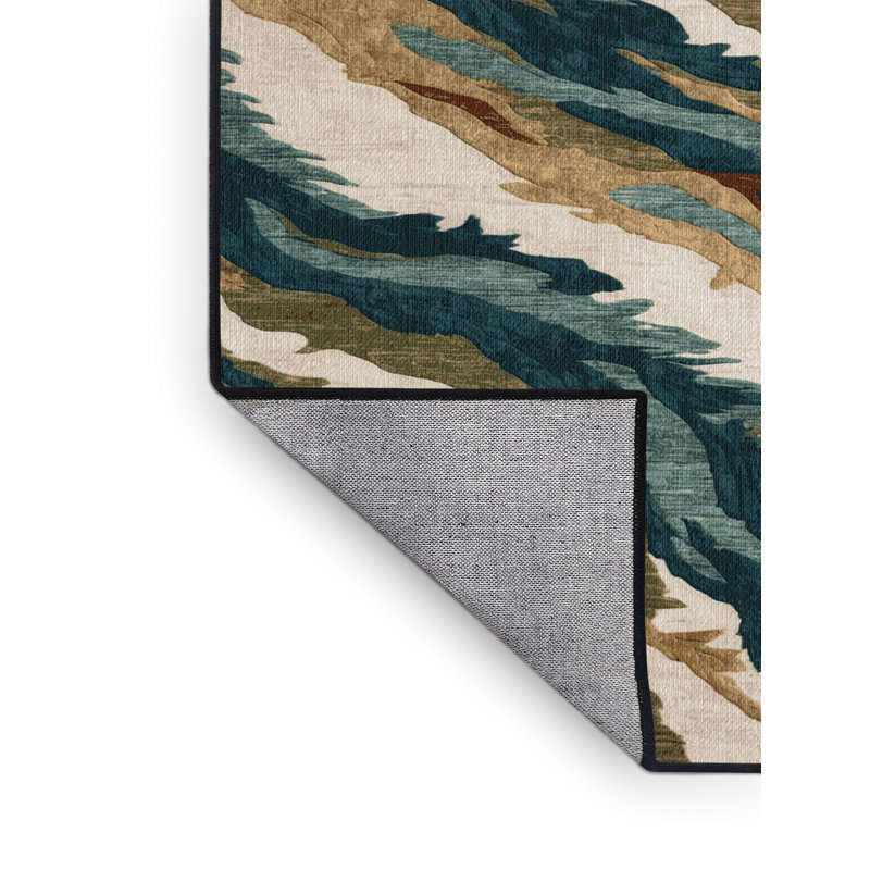 Tapis noir lavable à la machine, Carré 7 pi