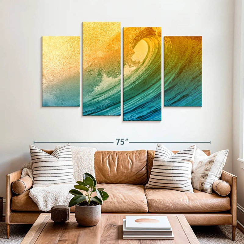 Gillard Sunny Glow Ocean Wave, 42" H x 68" W