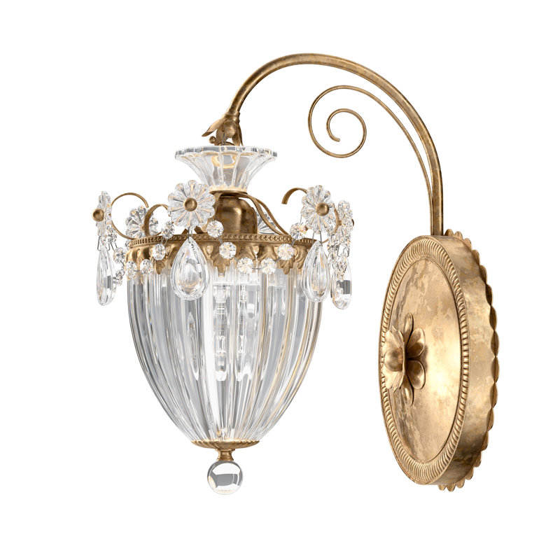 Bagatelle 1 - Light Armed Sconce, Heritage Clear, French Gold