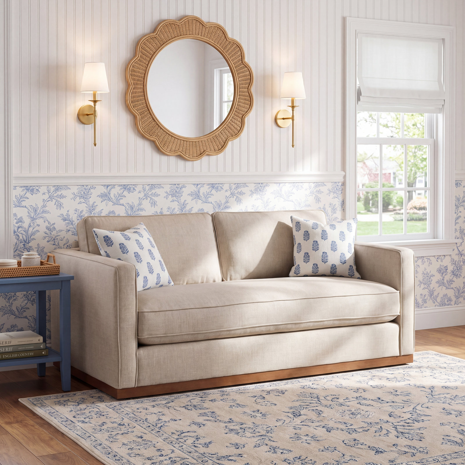Bobbi 73'' Upholstered Loveseat, Effie Flax Performance Weave