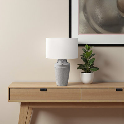 Lampe de table London en céramique standard en métal gris, l 27,75 po x P 17,85 po London
