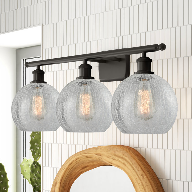 Éclairage de salle de bain à intensité variable à 3 lumières Baptista, Noir mat, Ampoule DEL 6 watts Vinage