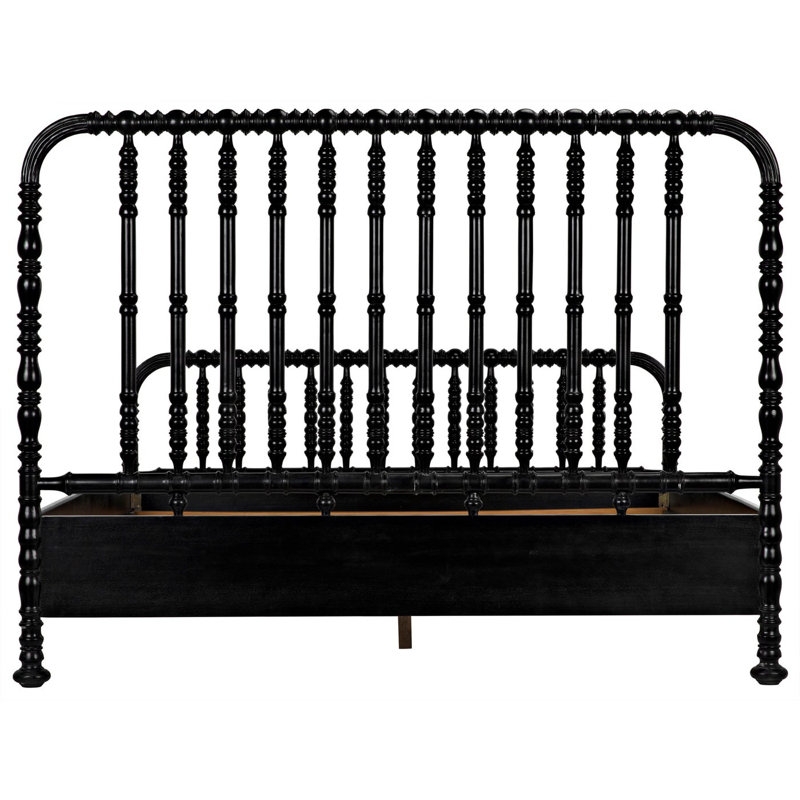 Bachelor Solid Wood Bed, Eastern King, Hand Rubbed Black