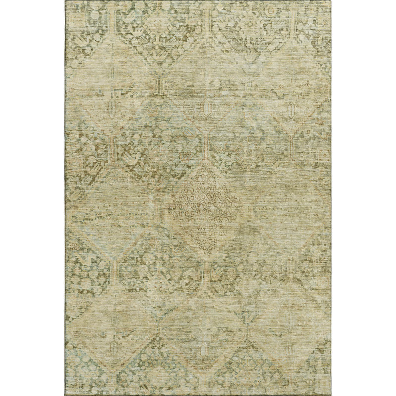 Premium Machine Washable Bucz AMF1745 Geometric Rug, Rectangle 9' x 12'