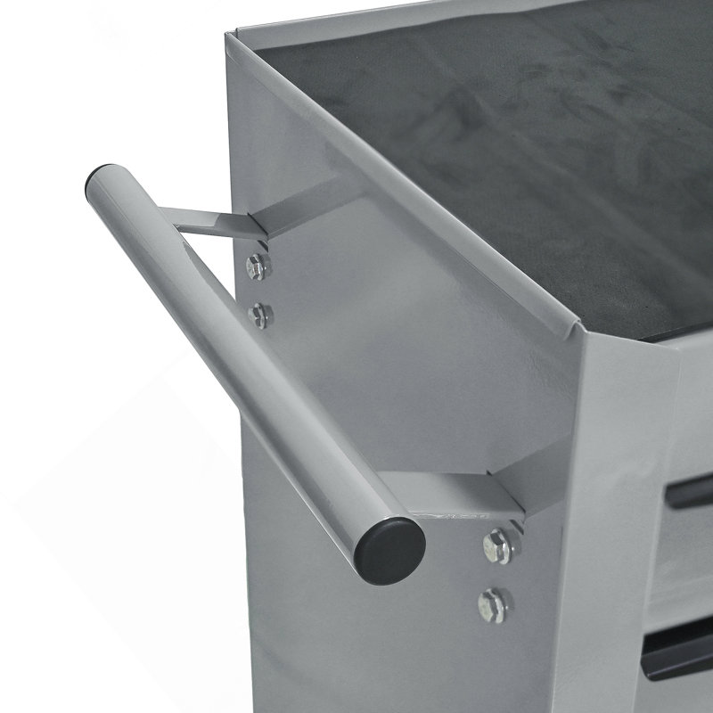 Coffre à outils à 7 tiroirs en métal avec glissières à roulement à billes, armoire de rangement verrouillable en acier sur roulettes pivotantes pour l'organisation d'ateliers.
