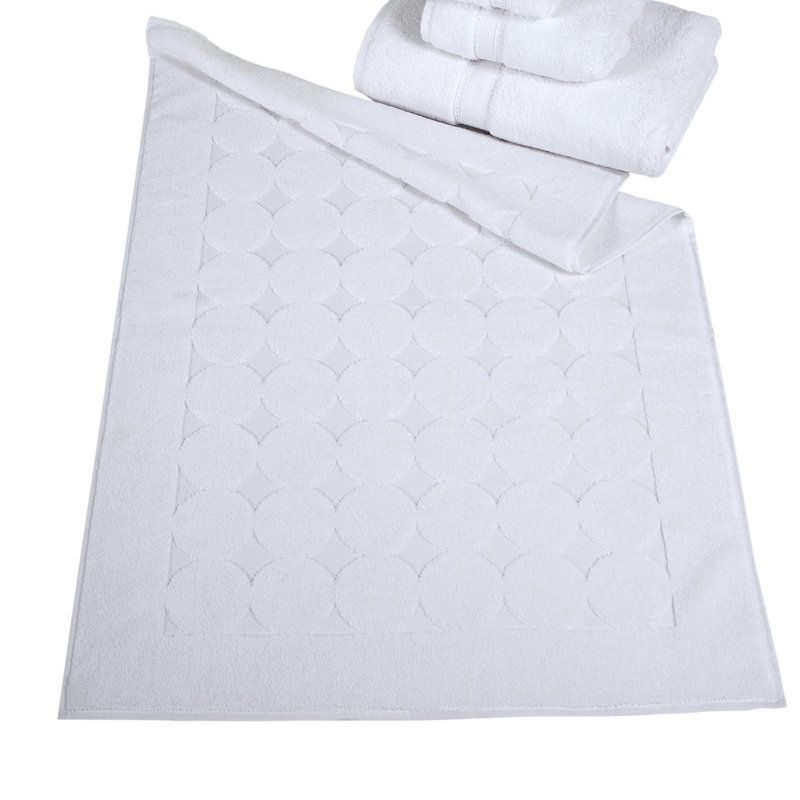 Karila Cotton Bath Rug, White 
