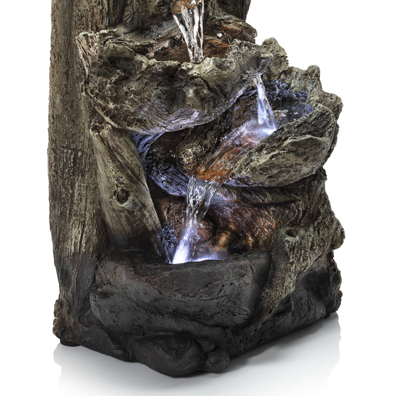 Ralon Weather Resistant Fountain with Light, 14" H x 7" W x 10" D
