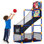 Ensemble de jeu d'arcade de basketball réglable 2 en 1 pour enfants - cerceau de basketball intérieur et extérieur avec rampe de retour de balle, 4 balles de basketball et 6 balles de lancer collantes, jouet de sport amusant pour les garçons et les filles de 3 ans et plus