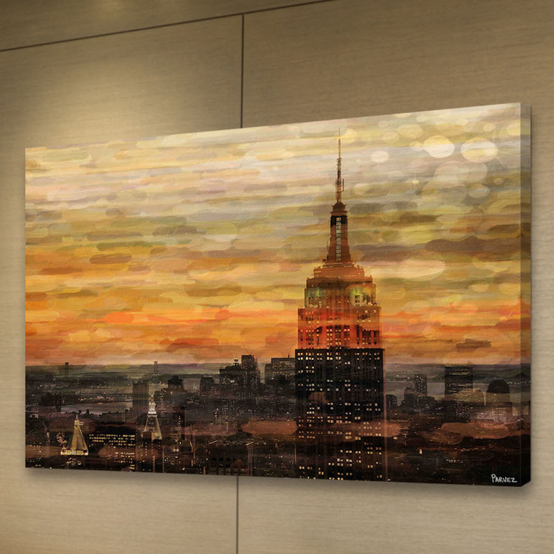Reproduction d’art sur toile tendue, "nuit de bronze" par parvez taj, H 40 po x l 60 po x P 1,5 po