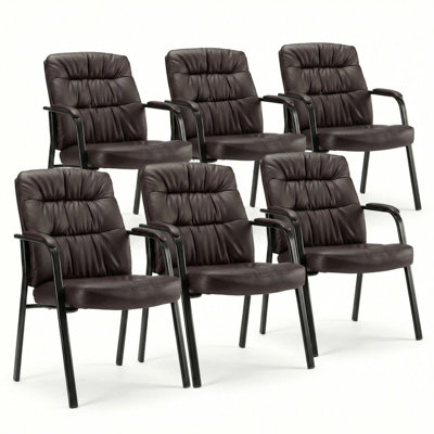 Ensemble de 6 chaises de conférence robustes en similicuir robuste, sièges de réception robustes