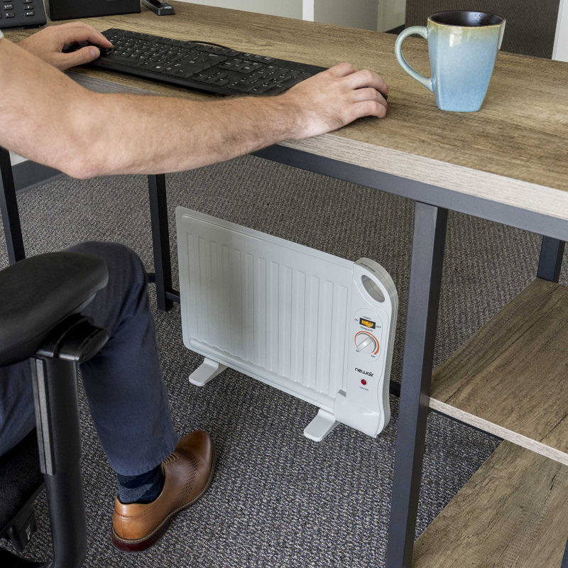 White 400-Watt Portable Under Desk Space Heater with Thermostat