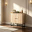 Buffet Modern Buffet, armoire à 2 portes à motif chevron avec tablette intérieure réglable et base en acier robuste pour le rangement domestique