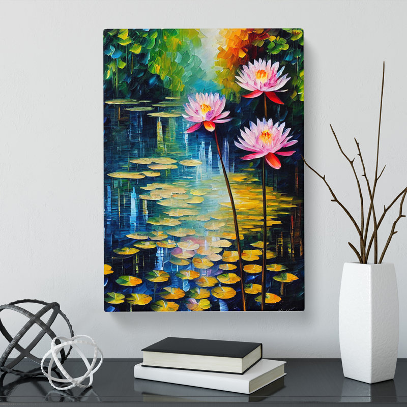 CAN-V0523-2840X Water Lily Pond - Wrapped Canvas Print, 50cm H x 35cm W x 3cm D