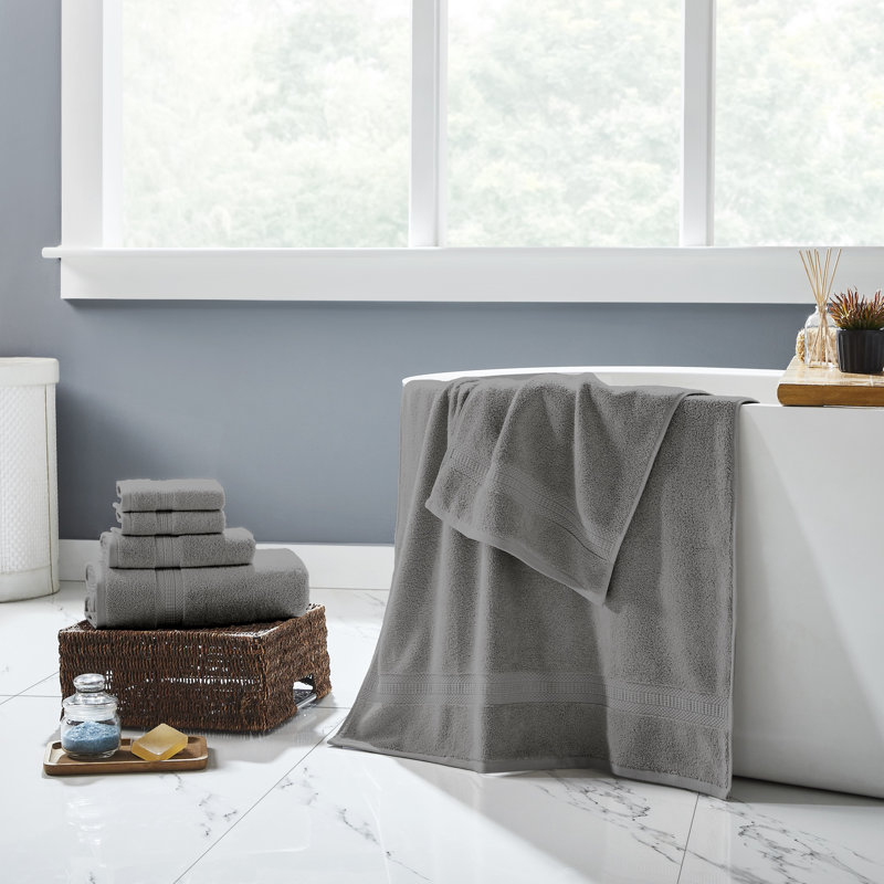 Ensemble de serviettes en rayonne de  6 pièces Modern Soft - Ultra doux et absorbant, Gris