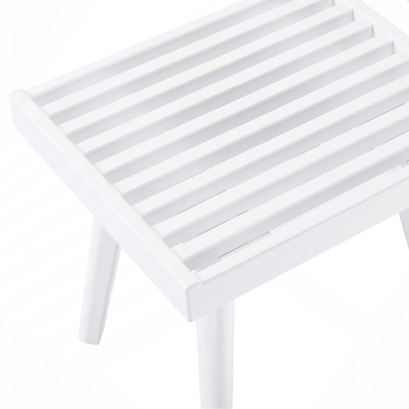 Banc à lattes en bois massif de 19 po de longueur