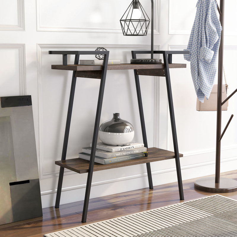 Yetta 31.25'' Console Table, Brown/Black